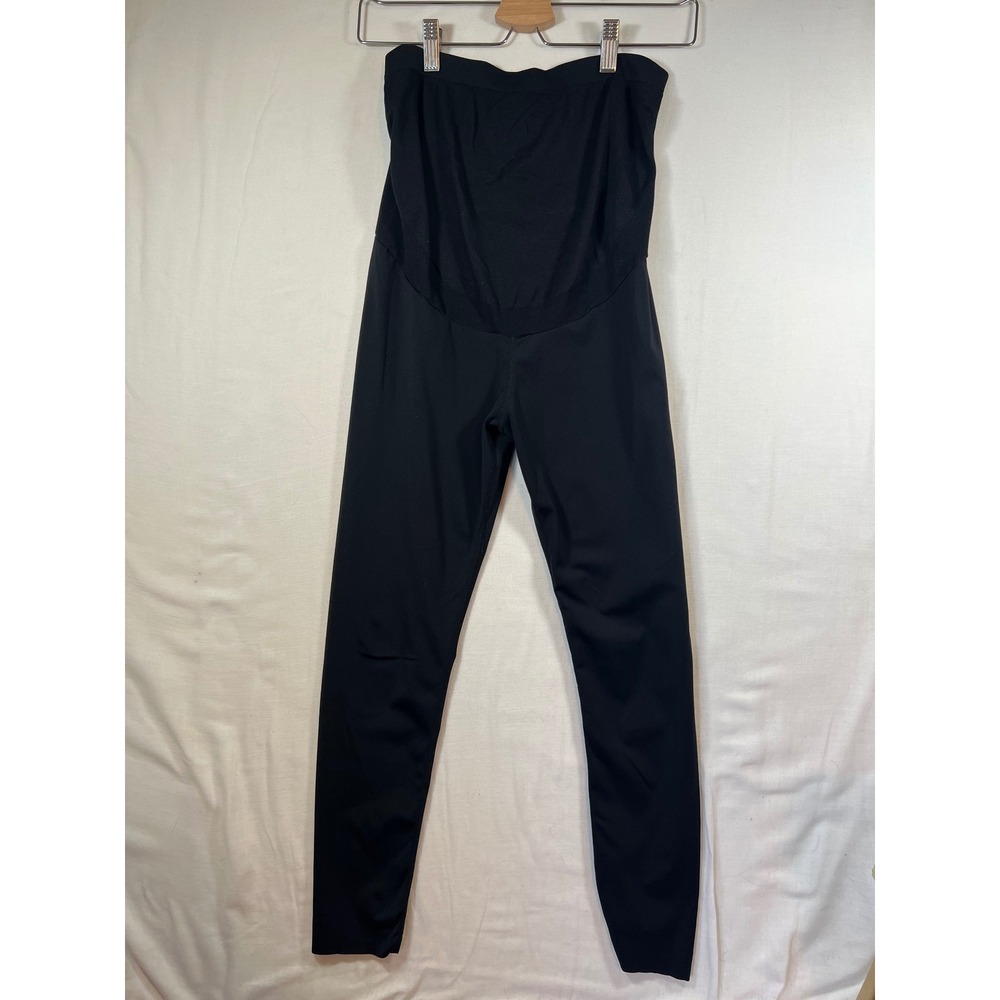 Maternity Leggings Black Over the Belly High Waist Stretch Pants Large